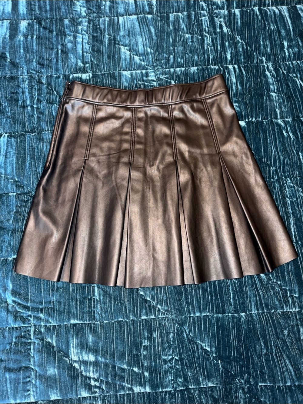 Hollister Pleated Faux Leather Mini Skirt